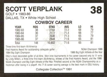 1991 Collegiate Collection Oklahoma State Cowboys #38 Scott Verplank Back