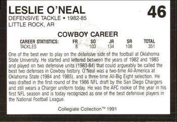 1991 Collegiate Collection Oklahoma State Cowboys #46 Leslie O'Neal Back