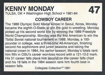 1991 Collegiate Collection Oklahoma State Cowboys #47 Ken Monday Back