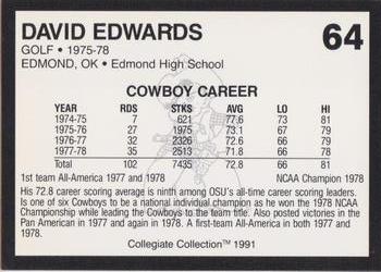 1991 Collegiate Collection Oklahoma State Cowboys #64 David Edwards Back