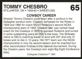 1991 Collegiate Collection Oklahoma State Cowboys #65 Tom Chesbro Back