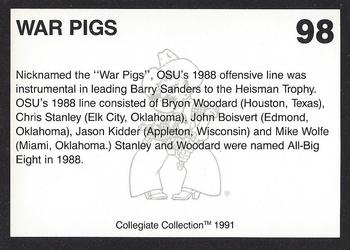 1991 Collegiate Collection Oklahoma State Cowboys #98 War Pigs Back