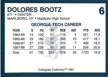 1991 Collegiate Collection Georgia Tech Yellow Jackets #6 Dolores Bootz Back