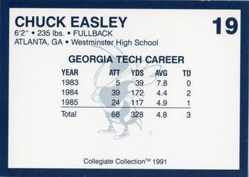1991 Collegiate Collection Georgia Tech Yellow Jackets #19 Chuck Easley Back