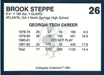 1991 Collegiate Collection Georgia Tech Yellow Jackets #26 Brook Steppe Back