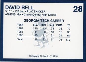 1991 Collegiate Collection Georgia Tech Yellow Jackets #28 David Bell Back