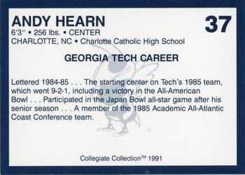 Andy Hearn Football card 1991 Collegiate Collection #37 Georgia Tech 