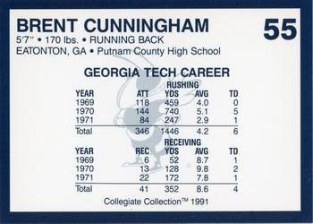 1991 Collegiate Collection Georgia Tech Yellow Jackets #55 Brent Cunningham Back
