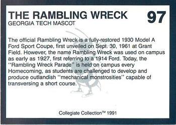 1991 Collegiate Collection Georgia Tech Yellow Jackets #97 The Rambling Wreck Back