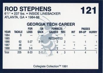 1991 Collegiate Collection Georgia Tech Yellow Jackets #121 Rod Stephens Back