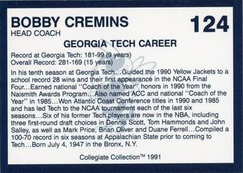 1991 Collegiate Collection Georgia Tech Yellow Jackets #124 Bobby Cremins Back