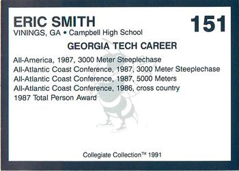 1991 Collegiate Collection Georgia Tech Yellow Jackets #151 Eric Smith Back