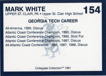 1991 Collegiate Collection Georgia Tech Yellow Jackets #154 Mark White Back