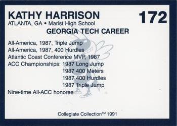 1991 Collegiate Collection Georgia Tech Yellow Jackets #172 Kathy Harrison Back