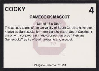 1991 Collegiate Collection South Carolina Gamecocks #4 Cocky Back