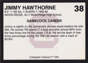 1991 Collegiate Collection South Carolina Gamecocks #38 Jimmy Hawthorne Back