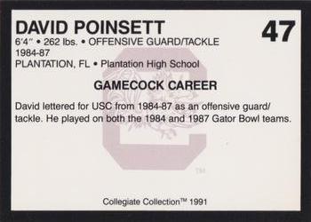 1991 Collegiate Collection South Carolina Gamecocks #47 David Poinsett Back