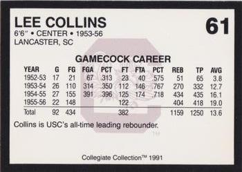 1991 Collegiate Collection South Carolina Gamecocks #61 Lee Collins Back