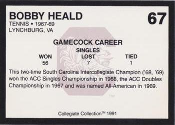 1991 Collegiate Collection South Carolina Gamecocks #67 Bobby Heald Back