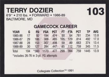 1991 Collegiate Collection South Carolina Gamecocks #103 Terry Dozier Back