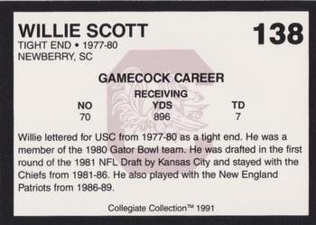 1991 Collegiate Collection South Carolina Gamecocks #138 Willie Scott Back