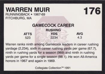 1991 Collegiate Collection South Carolina Gamecocks #176 Warren Muir Back