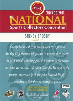 2011 Upper Deck National Convention VIP #VIP-3 Sidney Crosby Back