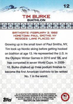 2014 Topps U.S. Olympic & Paralympic Team & Hopefuls #12 Tim Burke Back
