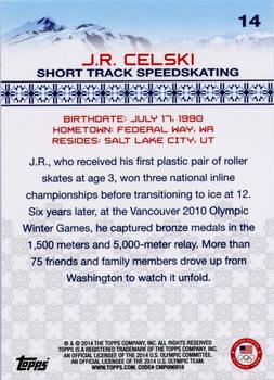 2014 Topps U.S. Olympic & Paralympic Team & Hopefuls #14 J.R. Celski Back