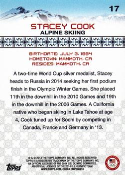2014 Topps U.S. Olympic & Paralympic Team & Hopefuls #17 Stacey Cook Back