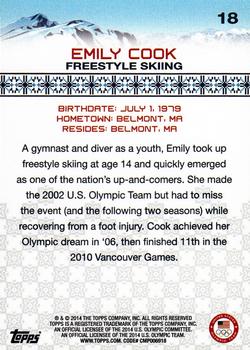 2014 Topps U.S. Olympic & Paralympic Team & Hopefuls #18 Emily Cook Back