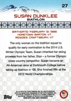 2014 Topps U.S. Olympic & Paralympic Team & Hopefuls #27 Susan Dunklee Back
