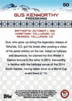 2014 Topps U.S. Olympic & Paralympic Team & Hopefuls #50 Gus Kenworthy Back