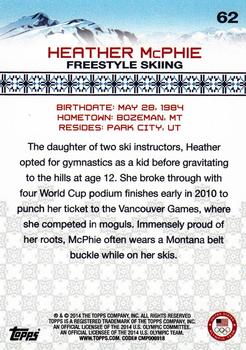2014 Topps U.S. Olympic & Paralympic Team & Hopefuls #62 Heather McPhie Back