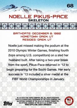2014 Topps U.S. Olympic & Paralympic Team & Hopefuls #68 Noelle Pikus-Pace Back