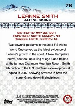2014 Topps U.S. Olympic & Paralympic Team & Hopefuls #78 Leanne Smith Back