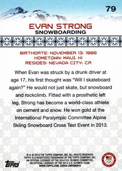 2014 Topps U.S. Olympic & Paralympic Team & Hopefuls #79 Evan Strong Back
