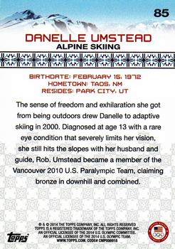 2014 Topps U.S. Olympic & Paralympic Team & Hopefuls #85 Danelle Umstead Back