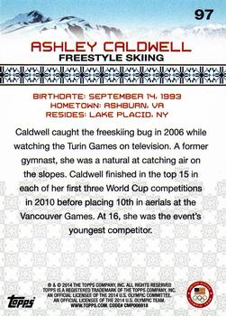 2014 Topps U.S. Olympic & Paralympic Team & Hopefuls #97 Ashley Caldwell Back