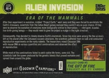 2013 Upper Deck Goodwin Champions - Alien Invasion #EODAI-4 Era of the Mammals Back