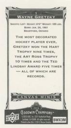 2013 Upper Deck Goodwin Champions - Mini Canvas #1 Wayne Gretzky Back
