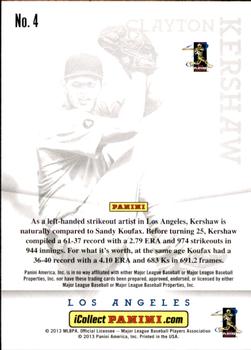 2013 Panini National Sports Collectors Convention #4 Clayton Kershaw Back
