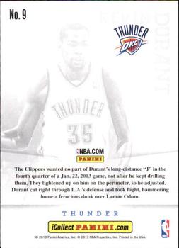 2013 Panini National Sports Collectors Convention #9 Kevin Durant Back