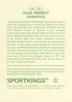 2013 Sportkings Series F #282 Olga Korbut Back