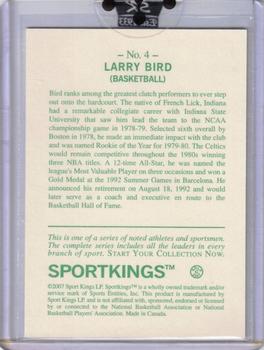 2007 Sportkings Series A #4 Larry Bird Back