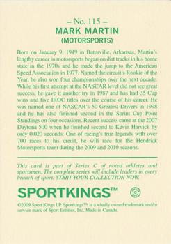 2009 Sportkings Series C #115 Mark Martin Back