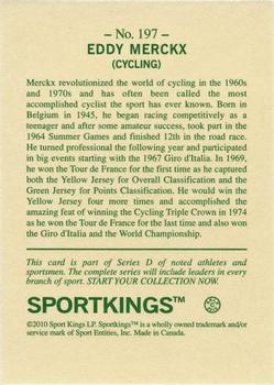 2010 Sportkings Series D #197 Eddy Merckx Back