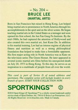2010 Sportkings Series D #204 Bruce Lee Back
