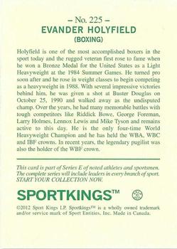 2012 Sportkings Series E #225 Evander Holyfield Back
