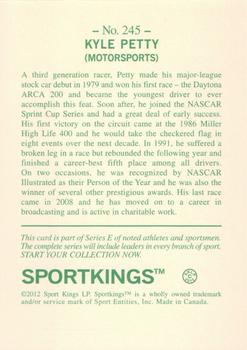2012 Sportkings Series E #245 Kyle Petty Back